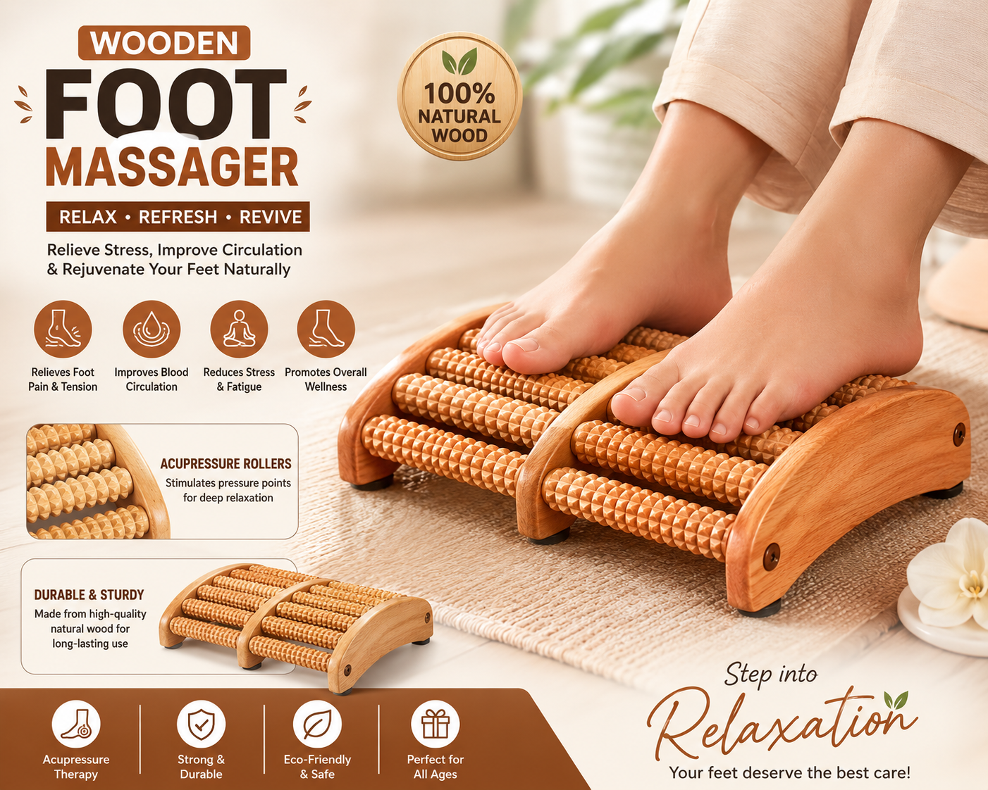 Wooden Foot Massager