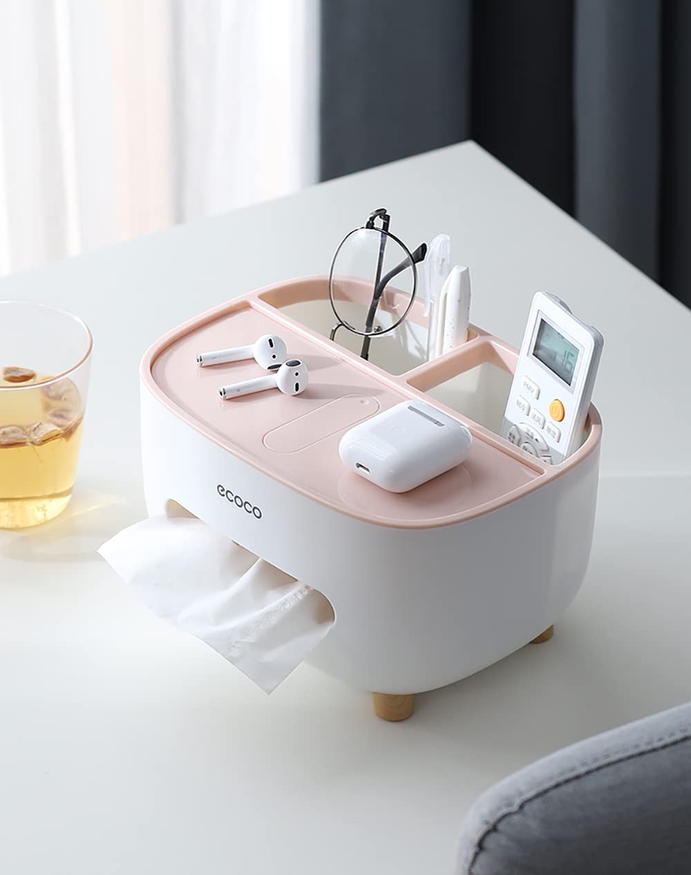 Ecoco Tissue Box With Multifunctional Holder