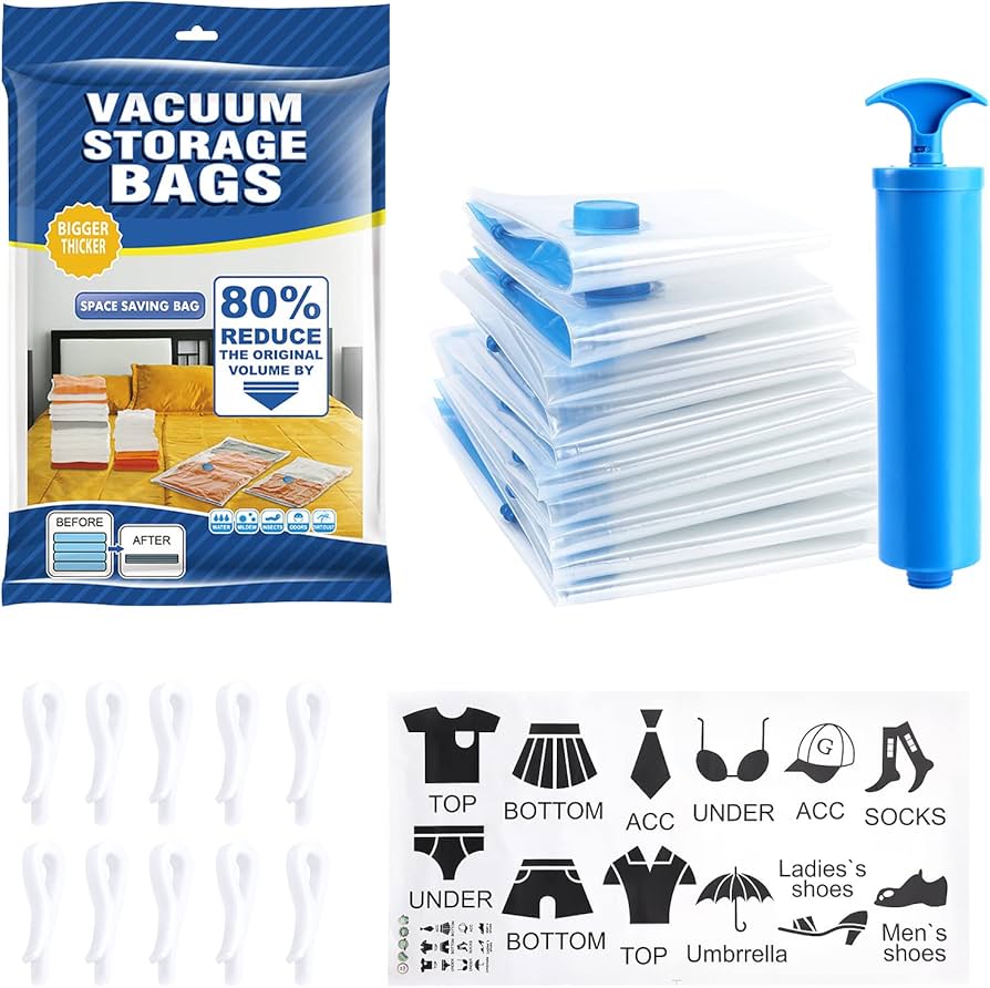 Vacuum Storage Bags with Hand Pump