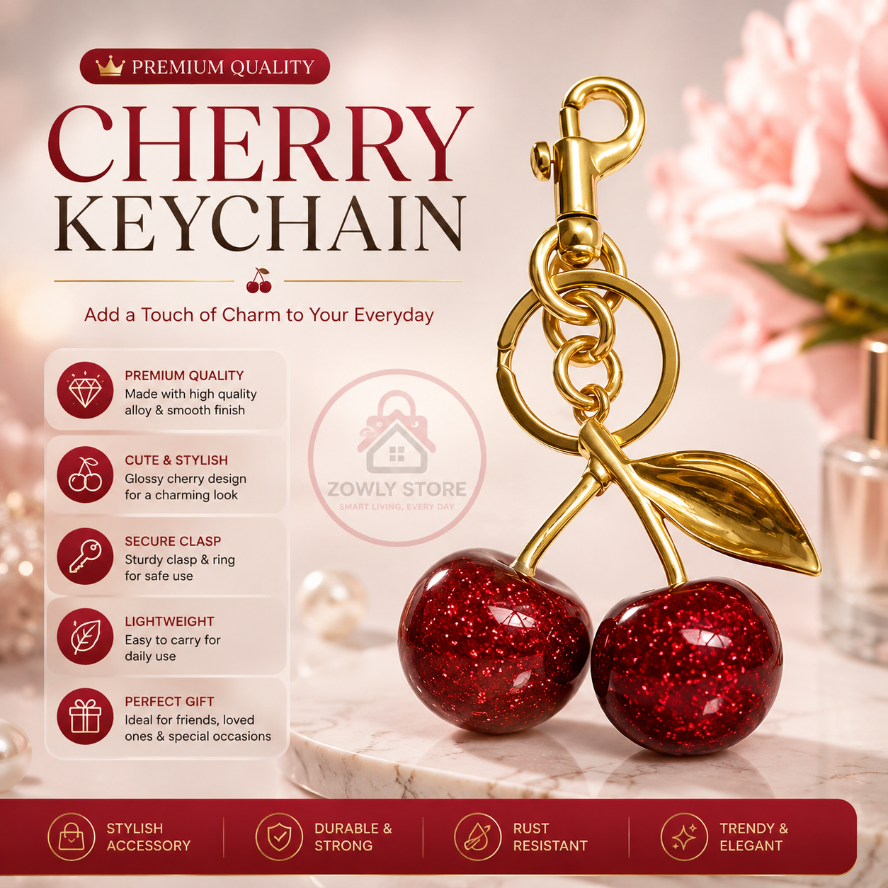 CHERRY KEYCHAIN