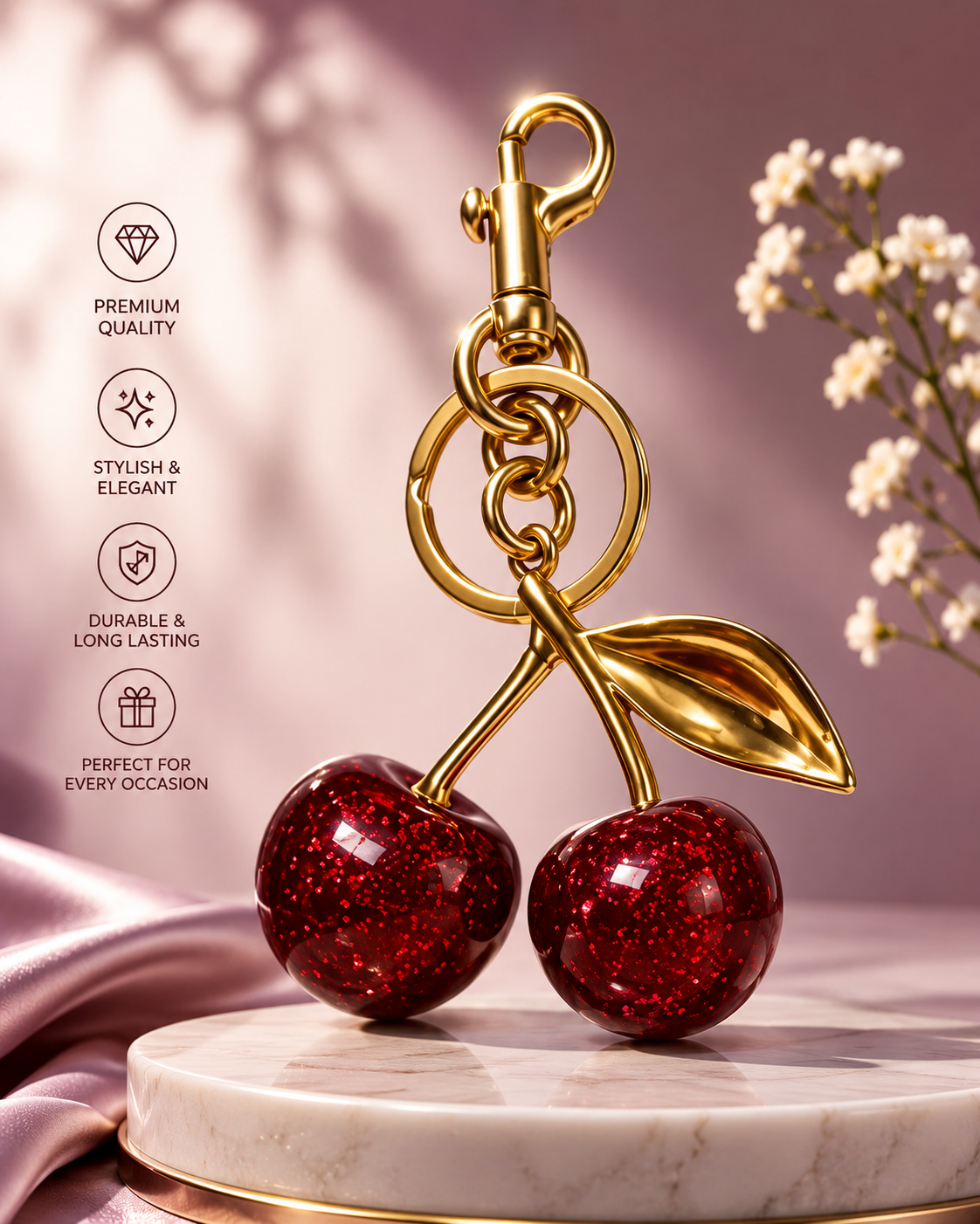 CHERRY KEYCHAIN
