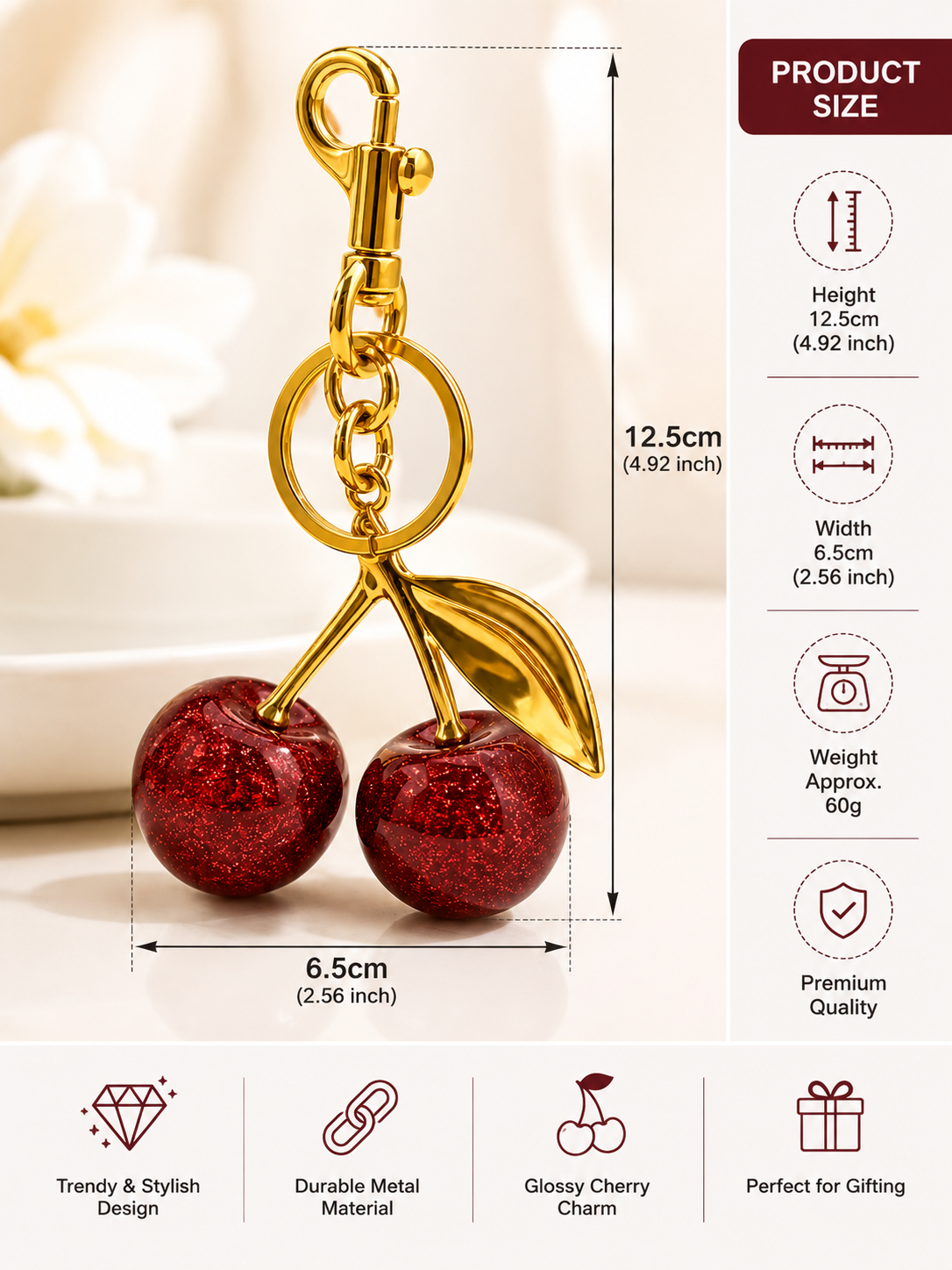 CHERRY KEYCHAIN