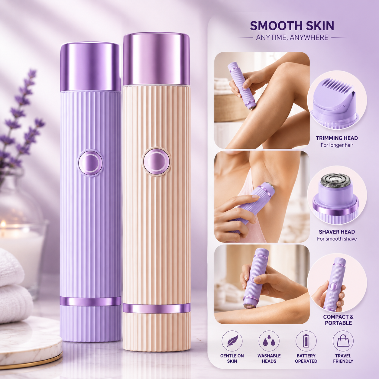 2in1 Double Head Electric Shaver+Trimmer