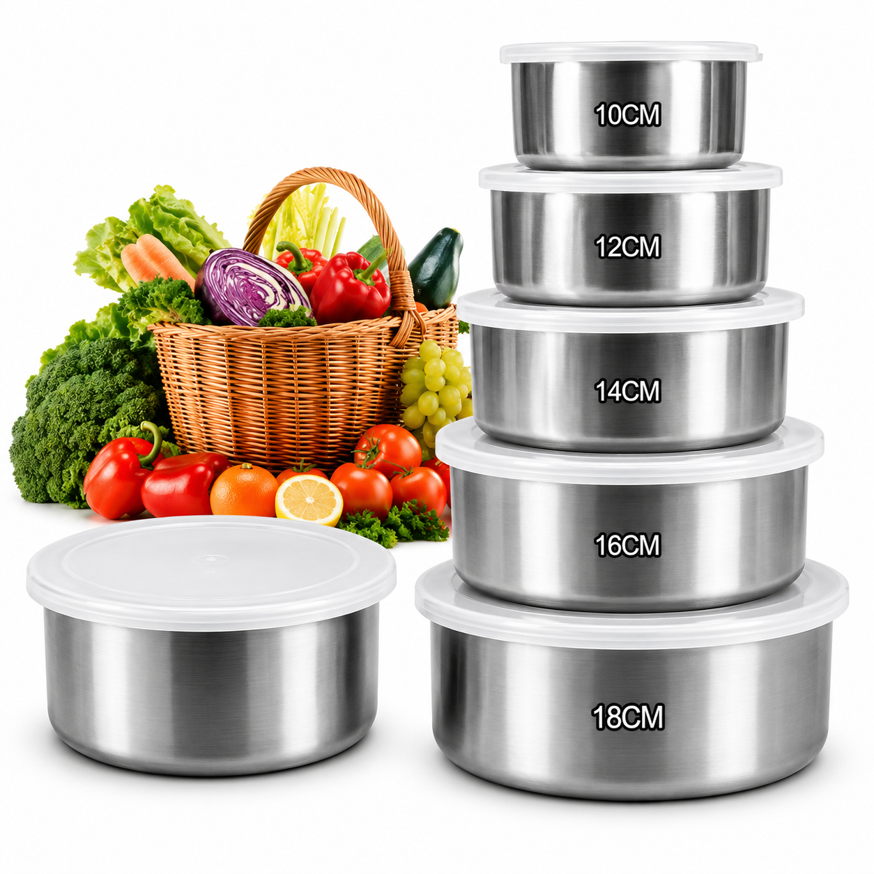 5pcs Stainless Steel Bowl Set