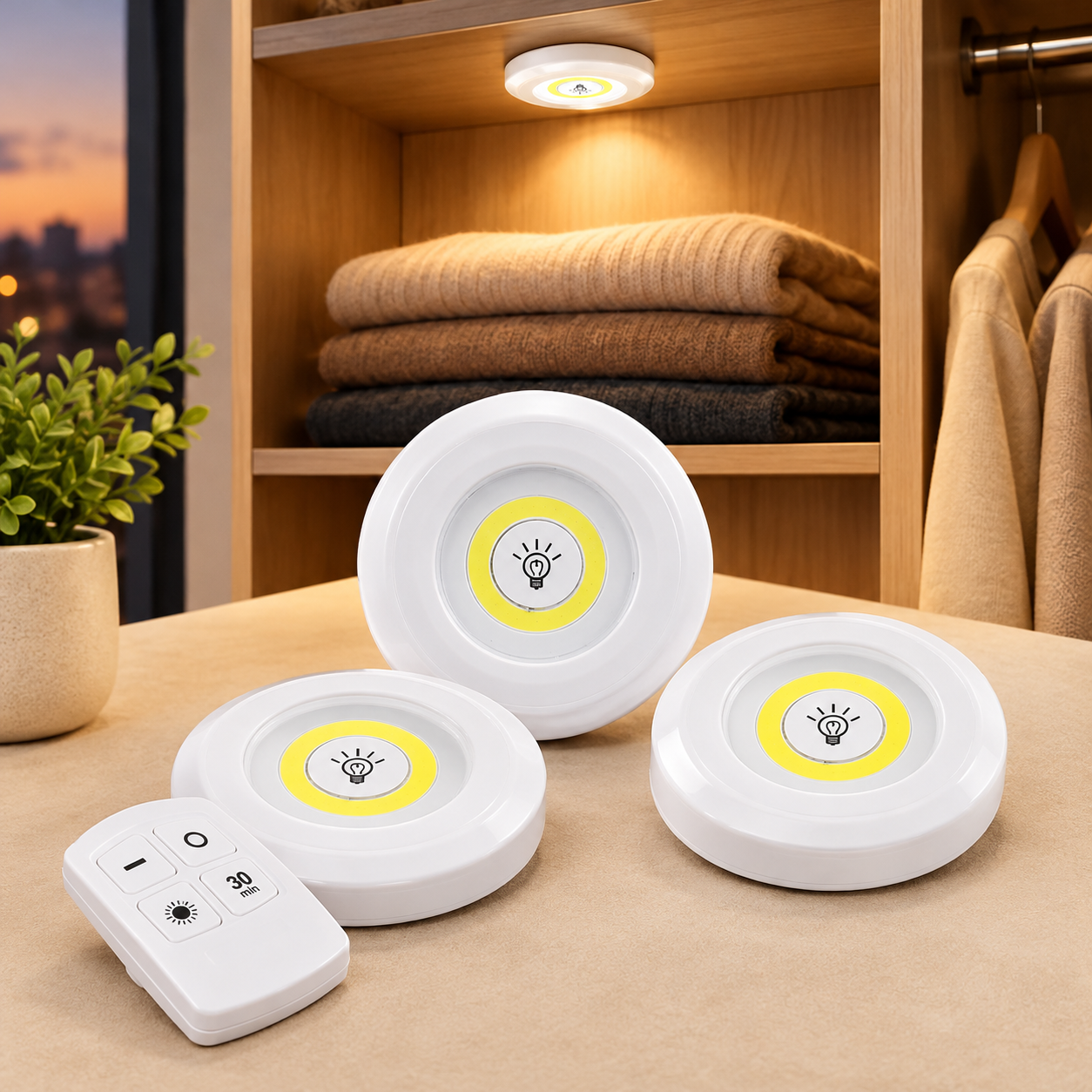 Tap LED Light 3pcs With Remote Control