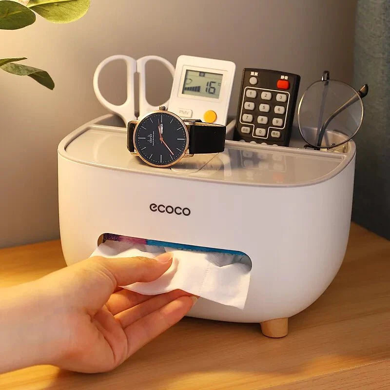 Ecoco Tissue Box With Multifunctional Holder