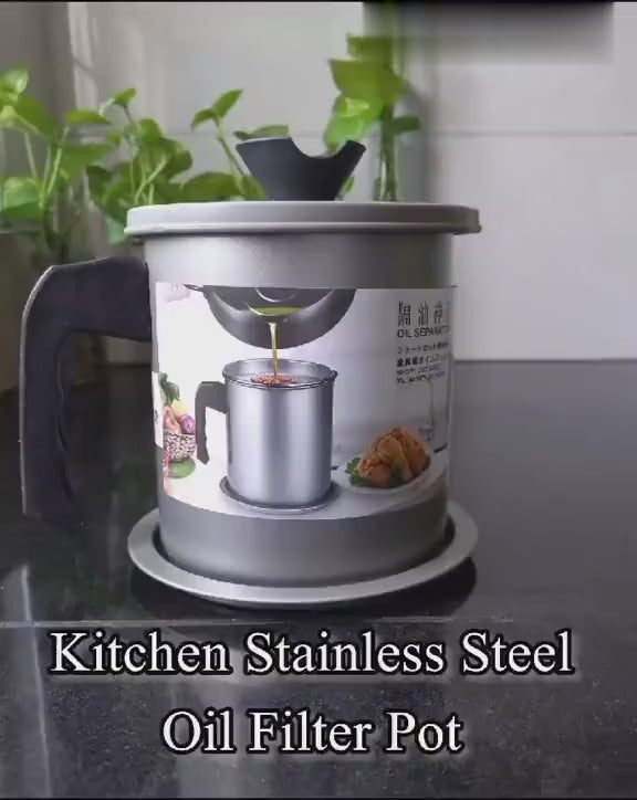 Stainless Steel Oil Strainer Pot 1.4L